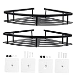 Cabilock 2 Stück Dreieckiges Regal Für Dusche Eckregal Für Badezimmer Wandregal Schwarzes Ecklagerregal Badewannenregal Dreieckige Regale Schwarze Metallregale Dreieckiges