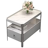 Beistelltisch Luxuriöser Nachttisch mit Schublade, Nachttisch, Beistelltische for Wohnzimmer, Schlafzimmer, Balkon, Aktenschrank mit Schubladen und Ablage for das Home Office Kaffeetisch Kleiner Sofat