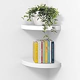 AHDECOR wandregale Weiß, Wandmontage Schwimmende Eckregale, dekorative Ausstellungsregale Wand-Lagerregale, Bücherregale, Wohnmöbel, Bürodekor 2 Ebenen
