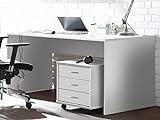 möbelando Schreibtisch Bürotisch Computertisch Arbeitstisch Tisch Büromöbel Olli I Weiß