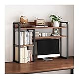 Bücherregale Einfache industrielle eisernen Desktop Bücherregalzähler Bücherregal 2-Layer-Desktop-Regal-Rack-Speicherorganisator for Bürobedarf, Makeup, Braun Bücherregale Standregal ( Size : 95cmx20c