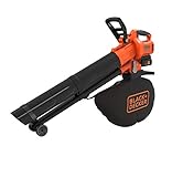Black+Decker Akku-Laubsauger / Laubbläser mit Häcksler BCBLV3625L1 (45l Fangsack, bürstenloser Motor, 210 km/h Luftgeschwindigkeit und hohe Saugleistung – 36V, inkl. Akku und Ladegerät) Orange/Schwarz