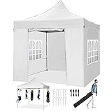 COBIZI Pavillon partyzelt 3x3 wasserdicht stabil Winterfest,Pop-Up faltpavillion Outdoor Gartenzelt Partyzelt mit 4 Seitenteilen für Gartenparty Festival kommerzielle Veranstaltungen,Weiß