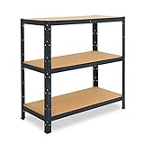 shelfplaza® 90x70x40cm Home Schwerlastregal anthrazit/Metallregal mit 3 Böden/Kellerregal Metall, Garagenregal, Werkstattregal oder Regal Lagerregal/Steckregal Metall mit 175kg Tragkraft