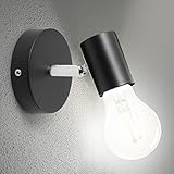 OTJER LED Deckenstrahler Schwarz, 1 Flammig LED Deckenlampe, E27 Sockel Schwenkbar Wandspot Deckenleuchte für Wohnzimmer, Küche, Schlafzimmer (Schwarz, 1-Flammig)