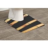 LiKeKa® WC-Vorleger mit Ausschnitt, Weicher Badezimmerteppich rutschfest&Maschinenwaschbar, Wasserabsorbierender Badteppich mit Mikrofaser aus Polyester, Badvorleger 45x50 cm (Bath Time)