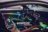 ambitrim® Digital RGB RGBIC Full LED Ambientebeleuchtung | Neuheit 2022 RGB Steuerung Via App | Innenraumbeleuchtung der neusten Generation | Kabellos mit 16,7 Millionen Farben und Farbverläufen