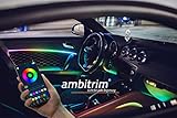 ambitrim® Digital RGB RGBIC Full LED Ambientebeleuchtung | Neuheit 2022 RGB Steuerung Via App | Innenraumbeleuchtung der neusten Generation | Kabellos mit 16,7 Millionen Farben und Farbverläufen