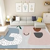 RUGMRZ Outdoor Teppiche Rugs for Bedroom Rosa und Blaue Blumen Dekoration rechteckige Schlafzimmer zubehör Schall dämmung Tepich 180X260CM