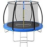 Monzana Trampolin Ø 244 cm TÜV Rheinland GS Zertifiziert Komplettset inkl. Sicherheitsnetz Innen Leiter Randabdeckung Kindertrampolin Gartentrampolin