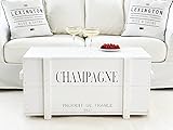 Uncle Joe´s Truhe Champagne Couchtisch Truhentisch im Vintage Shabby chic Style aus Massiv-Holz in Weiss mit Stauraum und Deckel Holzkiste Beistelltisch Landhaus Wohnzimmertisch Holztisch weiß