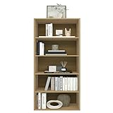 Coemo Aktenregal Delta-5 Eiche Dekor 5 Fächern, Bücherregal, Wandregal, Regalwand-System, Büromöbel, Fächerregal, Holzregal, Mehrzweckregal, 60x31x190 cm