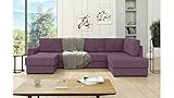 Stylefy Wohnlandschaft Gabriel - Polsterecke (HxBxL): 85x188x305 cm - Couchgarnitur Cordstoff Lincoln Lila Rechts mit Schlaffunktion & Stauraum