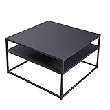 riess-ambiente.de Industrial Couchtisch DURA Steel 70cm schwarz mit Ablagefach Wohnzimmertisch Tisch