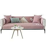 XELORY Sofaschoner Sofa Schutz Abdeckung, Rutschfester Sofabezug langlebig Universal Baumwollfaser Waschbar für Kinder, Hunde, Haustiere -Rosa-120 * 180cm