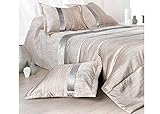 LINDER Bett Überwurf Kissenbezüge/Polyester Beige/Grau, Beige/Grau, 250 x 260 cm