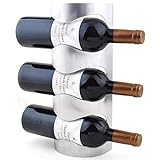 Flaschenregal zur Wandmontage, Weinregal aus Edelstahl, Weinflaschenhalter für die Dekoration zu Hause und in der Küche, für bis zu 3 Flaschen