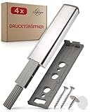 LouMaxx Drucktüröffner – müheloses Öffnen von Schranktüren und Schubladen durch Push to open Türöffner – geeignet für viele Schränke z.B. von Ikea – 4er-Set Drucktüröffner Schrank, mit Neodym Magnet