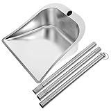 DOITOOL Sanitäreimer Metall-Streuschaufel Edelstahl-Kochtopf Besen Innen-Stehbesen Haustier-Kotschale Hausreinigung Kehrschaufel Reinigungsmittel Restaurant-Reinigungsschaufel