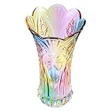 VORCOOL 1Pc Blumenvase Kristallglas Phoenix Schwanzform Vase Große Regenbogen Bunte Blumenvase für Wohnkultur (9. 43X4. 91X4. 91 Zoll)