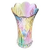 VORCOOL 1Pc Blumenvase Kristallglas Phoenix Schwanzform Vase Große Regenbogen Bunte Blumenvase für Wohnkultur (9. 43X4. 91X4. 91 Zoll)