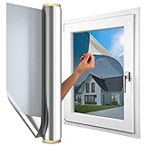 MARAPON® Spiegelfolie Fenster Sichtschutz [105x200 cm] inkl. eBook vom Profi - Fensterfolie von innen durchsichtig von aussen Blickdicht - Sonnenschutzfolie Fenster innen & außen - STATISCH HAFTEND