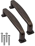 Fuxxer® - 2x Antike Möbel-Griffe, Schubladen-Griffe, Schrank-Griffe, für Truhen, Schränke, Kommoden, Antik Bronze Messing Design, 106 x 25 mm, 2er Set