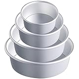 EGEN Round Cake Tin Mould, Removable Base Baking Moulds, Aluminum Alloy Non-Stick Baking Mould Set (6/7/8/9Inch-4Pcs)