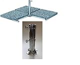 Duo - Masterholder holly STABIELO PLATTEN SICHERHEITSSTÄNDER STAHL 4 mm für 40 x 40 cm Beton Schirmständer für Schirmstöcke bis 60 mm Ø - Made in Baden Württemberg
