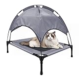 Erhöhtes Hundebett, Haustierbett Mit Baldachin, Hundeliege Garten Katzenliege Katzenbett, Hundebett Betten Baldachin Zelt Camping,für Camping Oder Strand, 60X45X16cm