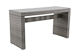 METRO Professional Stehtisch für Gastronomie Barbados, Aluminium/PE Rattan/Glas, wetterbeständig, Tisch, steingrau