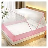 MILEVO Klappes Mückennetzzelt,Unisex Adult Kids Bett Cover for Heimzimmer und Außenreisen zur Verwendung (Color : Pink,Size : 100 * 190)