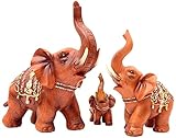 HANDIYA Skulptur Handwerkliche Elefant Skulptur Tier Statue Harz Handwerk Kunst Ornament Home Decoration Hochzeit Geschenk Fernseher Schrank dreiteilig eingestellt
