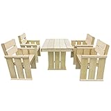 BULANED 5-TLG. Garten-Essgruppe, Gartentisch Mit Stühlen Set, Gartenmöbel Set, Sitzgarnitur Garten, Esstisch Stühle Set, Gartensitzgruppe, Garten Möbelsets, Hochwertiges Imprägniertes Kiefernholz