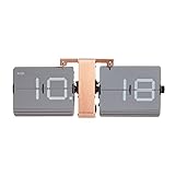 Cloudnola Flip Uhr - Grau und Rosegold – Wanduhr/Tischuhr – Digitale Display - Flip Clock - Modern Wohnzimmer und Büro Deko