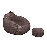 MKYOKO Große Faultier Sofas Bedecken Ungefüllte Stühle Leinenstoff Liegestuhl Sitzsack Sitzsack Sitzsack Sofa Tatami Wohnzimmer (Color : Beige) (Braun C)