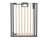 Geuther 2792+ Easylock Wood Plus Türschutzgitter Passung: 80, 5 cm - 88,5 cm TÜV/GS zertifiziert Türgitter Montage ohne Bohren Easylock Plus extra hohes Babygitter Natur/ Anthrazit