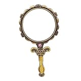 FOMIYES Klappgriff-Spiegel Metall-Schreibtisch Desktop-Schreibtisch Make-Up-Schreibtische Kosmetik-Handspiegel Reisespiegel Vintage-Griff-Spiegel Make-Up-Spiegel Retro-Stil