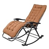 MINDONG HZH Liegestuhl, Sonnenliege, Schaukelstuhl, Zero-Gravity, Outdoor, Terrasse, Garten, bequeme Liegestühle, unterstützt 200 kg, Loungesessel, Campingstühle (Braun)