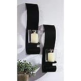 Hochwertige Wandkerzenhalter 2er Set aus Metall für Stumpenkerzen