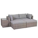 Greemotion 131847 Palma Rattan Lounge-Set, grau, BxHxT ca. 93x65x71 cm