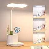 Schreibtischlampe Kinder, 40 LED Dimmbare Tischlampe 3 Modus USB-Anschluss Nachttischlampe, Touch Schreibtischleuchte mit Stifthalter 2500 mAh 360° Verstellbar Schwanenhals Leselicht Wohnzimmer Büro