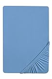 biberna 0012344 Frottee-Stretch Spannbetttuch (Matratzenhöhe max. 22 cm) 1x 90x190 cm  100x200 cm azurblau