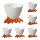 Ailopta Eierbecher, Eierhalter, 6 Stück Eierbecher Set Neuheit Halter für gekochte Eier Eierständer Lustiges Huhn Eierbecher Tablett für Frühstücksbrunch gekochtes Ei