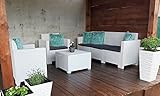 Dmora Venus Lounge, Gartenmöbel-Set mit Kissen, für den Innen-und Außenbereich, 100% Made in Italy, Weiß