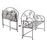 Gartenbank für den Außenbereich, schmiedeeiserne antike Gartenbankdekoration für den Außenbereich, tragbare klappbare Terrassenbank, Parkstuhl, wunderschöner vogelförmiger Sofastuhl aus Meta