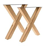 Bentatec 2 Stück - Tischgestell Holz Eiche X - 8080 Tischbein Tischkufen Esstisch