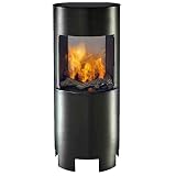 Ethanolkamin Gelkamin Höhe:100cm / Breite:37cm / Tiefe: 35 cm / freistehende Säule Kamin Schwarz Inklusive: 3 x Brennstoff-Behälter / Betrieb mit Bioethanol oder Brenngel