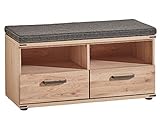 moebel-eins BANTY Garderobenbank, Material Teilmassiv, Wildeiche