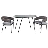 Balkonmöbel-Set Destin 3-teilig Stahl Grau